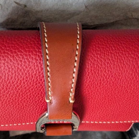 Dooney & Bourke Red Pebbled Leather Kyra Shoulder Bag - Picture 13 of 13